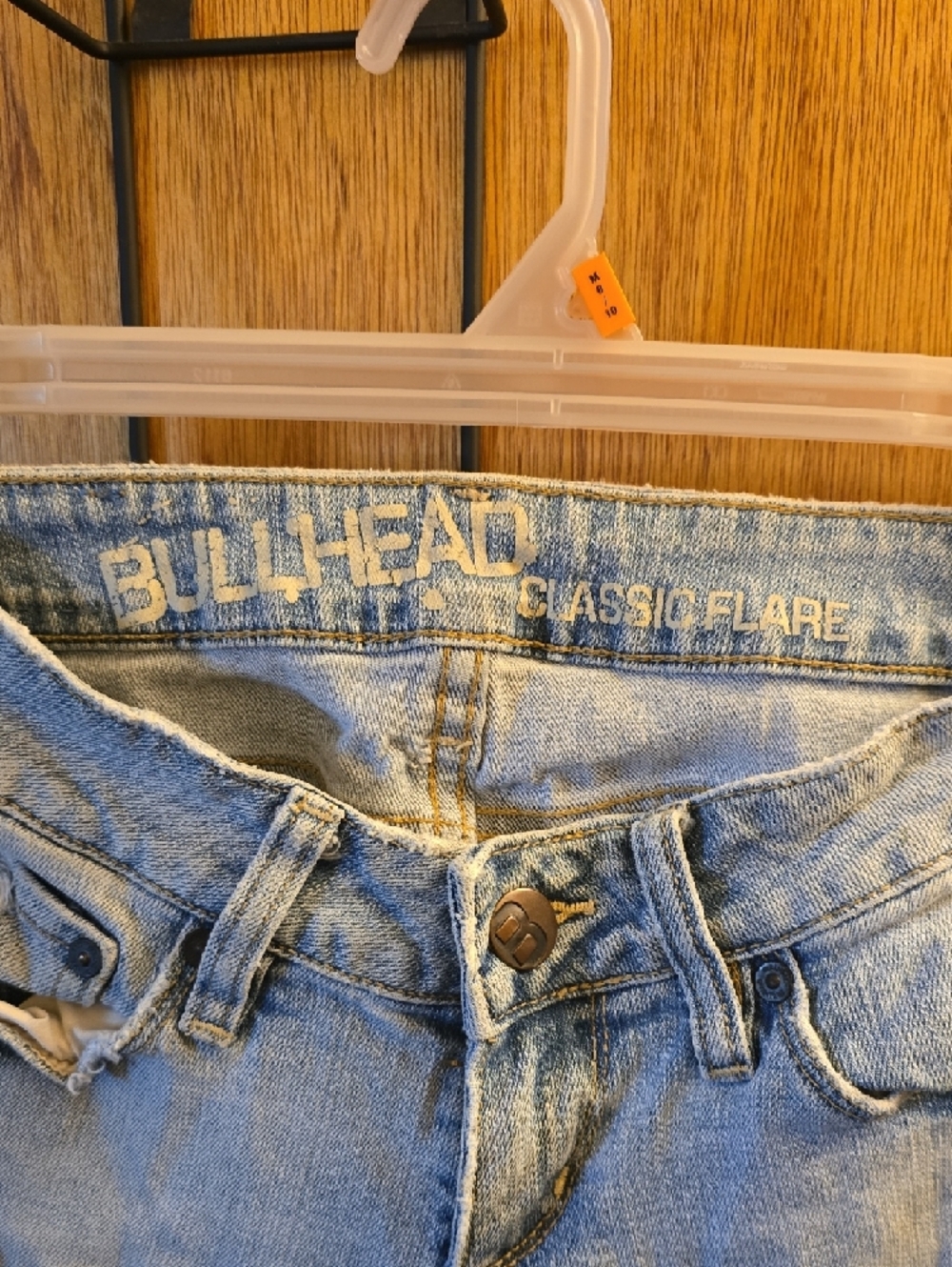 Vintage Y2K Bullhead Light Blue Ripped Flare Jeans - Picture 2 of 15